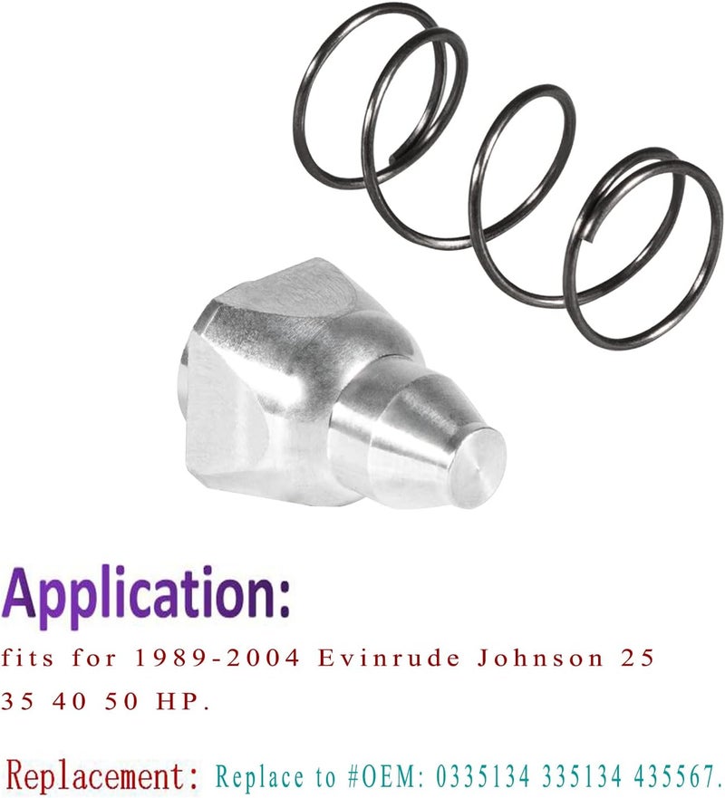 YMT Replacement Valve & Spring Set Perfect Suitable for Evinrude Johnson 25 35 40 50 HP 1989-2004, Comparable to OEM Part Number 0335134 335134 435567 - Image 4